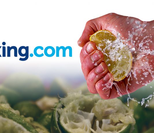 Booking.com Wants More Money: image of a hand squeezing limes